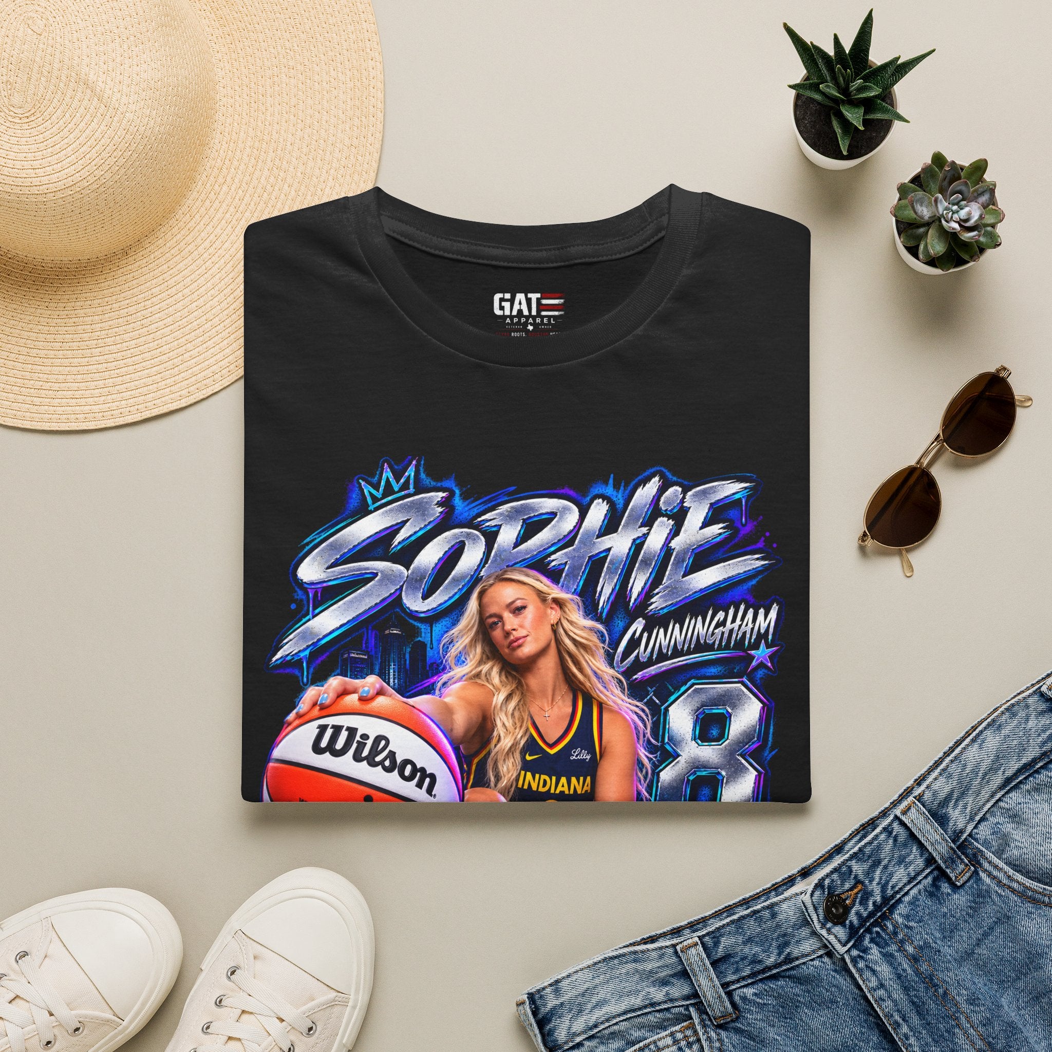 Sophie Cunningham Indiana Fever Shirt WNBA Basketball Graphic Tee