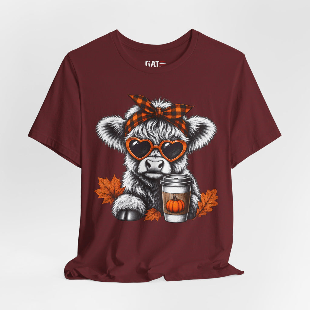 Cow autumn coffee shirt mockup