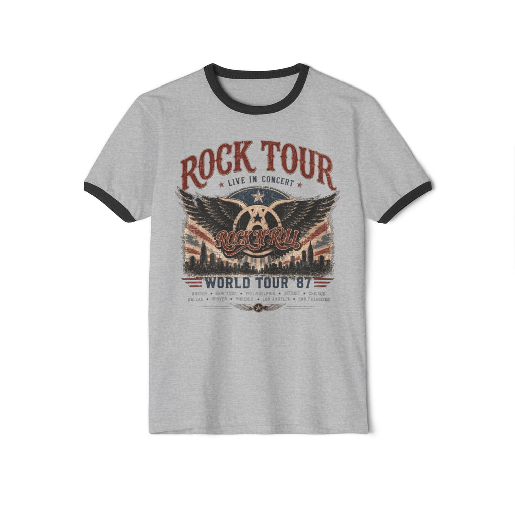 Aero Rock Tour Ringer T-Shirt — Vintage Eagle World Tour Tee