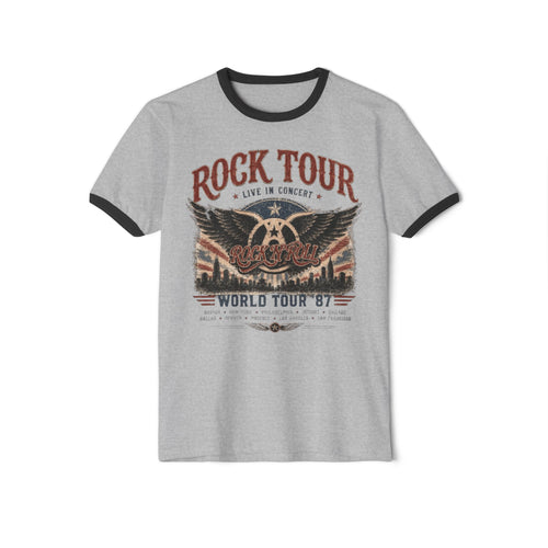 Aero Rock Tour Ringer T-Shirt — Vintage Eagle World Tour Tee