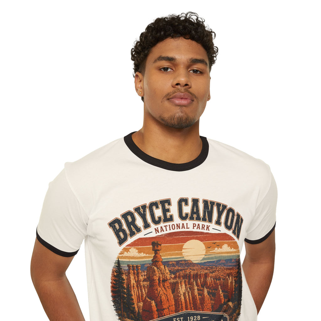 Bryce Canyon Vintage Ringer Tee - Utah National Park Sunset Graphic
