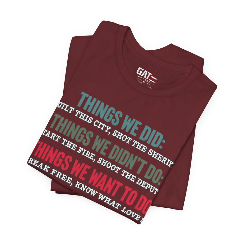 Things We Will Do Checklist T-Shirt — Funny Motivational List Tee
