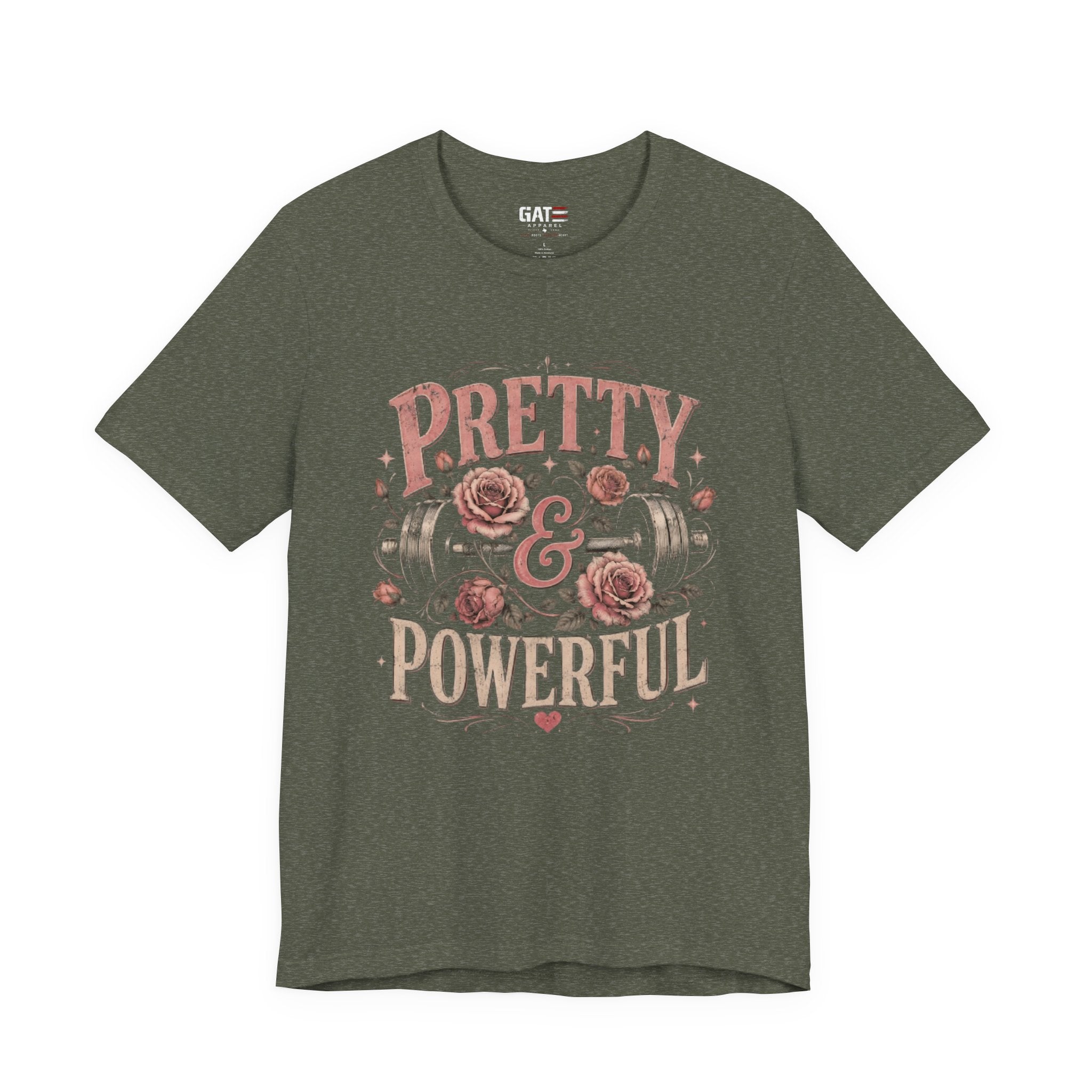 Pretty and Powerful Shirt, Women's Gym Shirt, Weightlifting Tee, Cute Fitness Shirt, Workout Gift for Strong Women