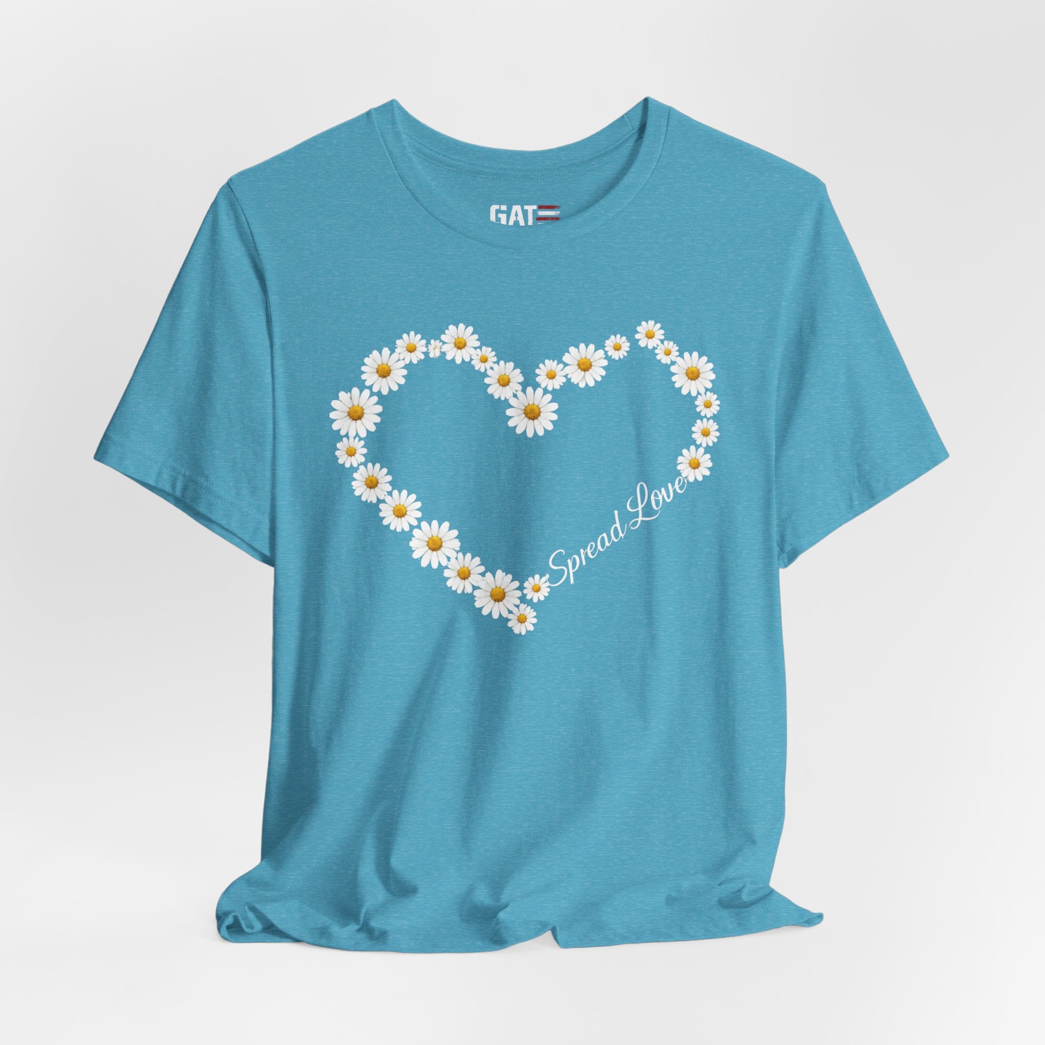 Daisy Heart Tee — "Spread Love" Floral Graphic T-Shirt