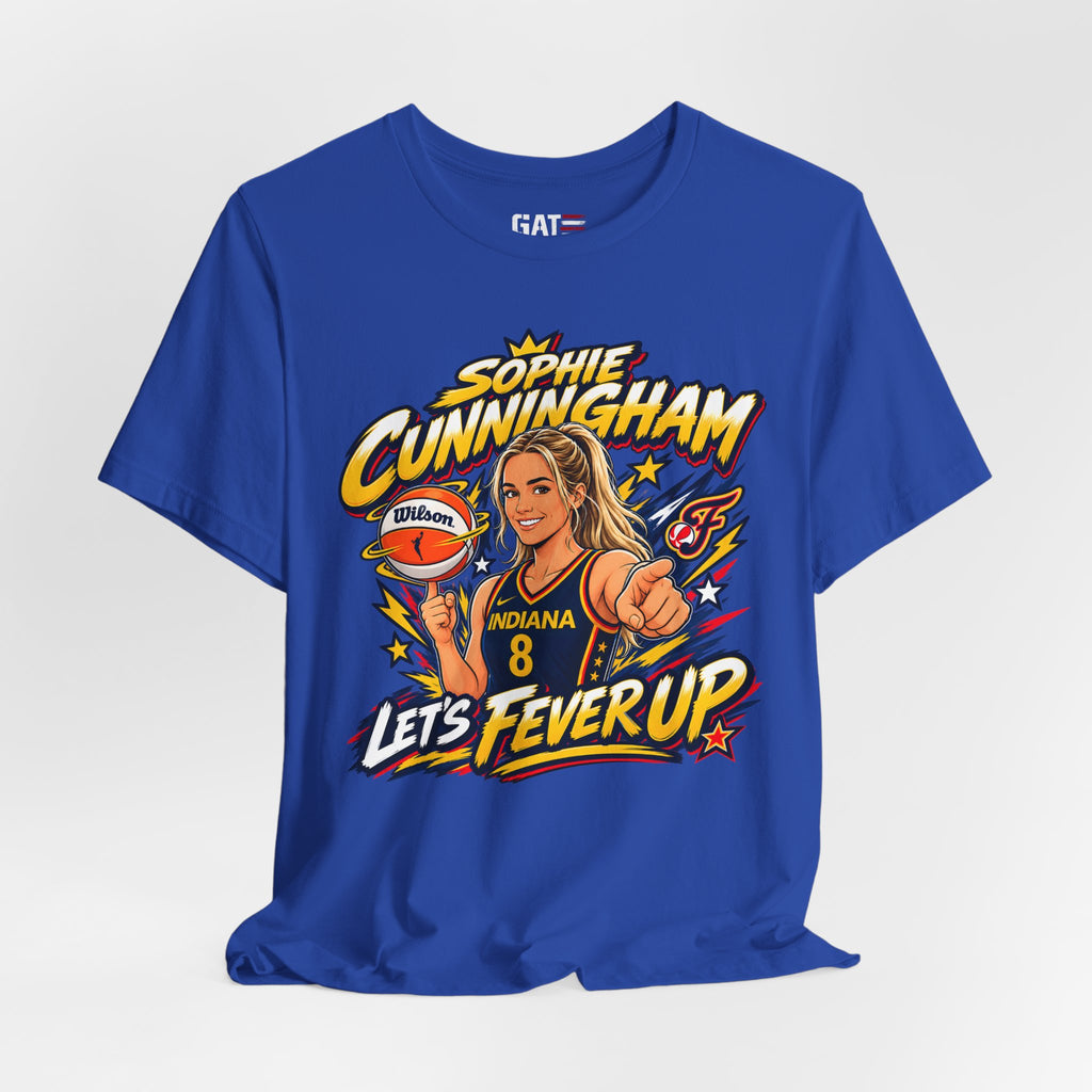 Sophie Cunningham Indiana Fever #8 T-Shirt Fever Up WNBA Basketball Graphic Tee