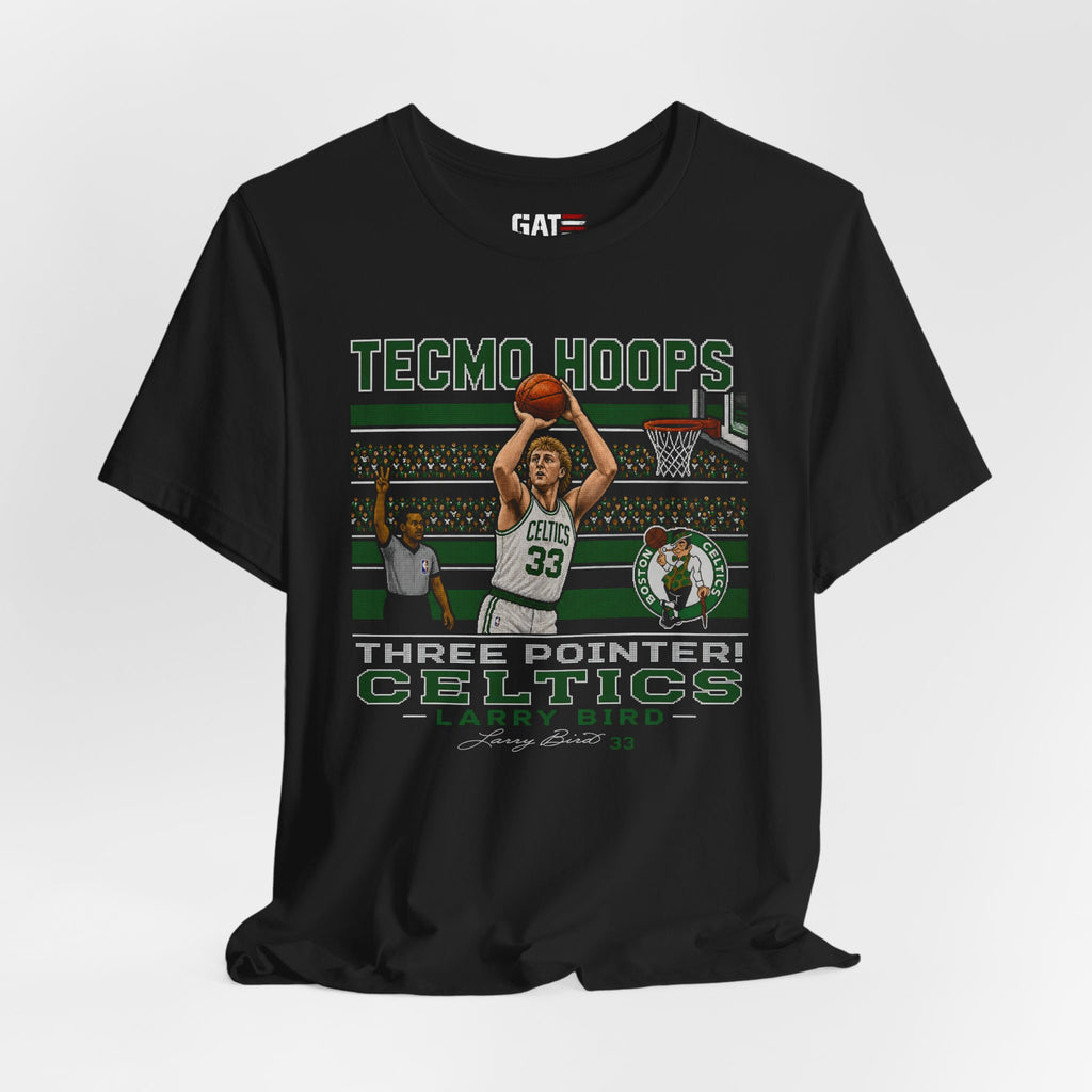 Tecmo Hoops Larry Bird Celtics T-Shirt | Retro Video Game Basketball Tee