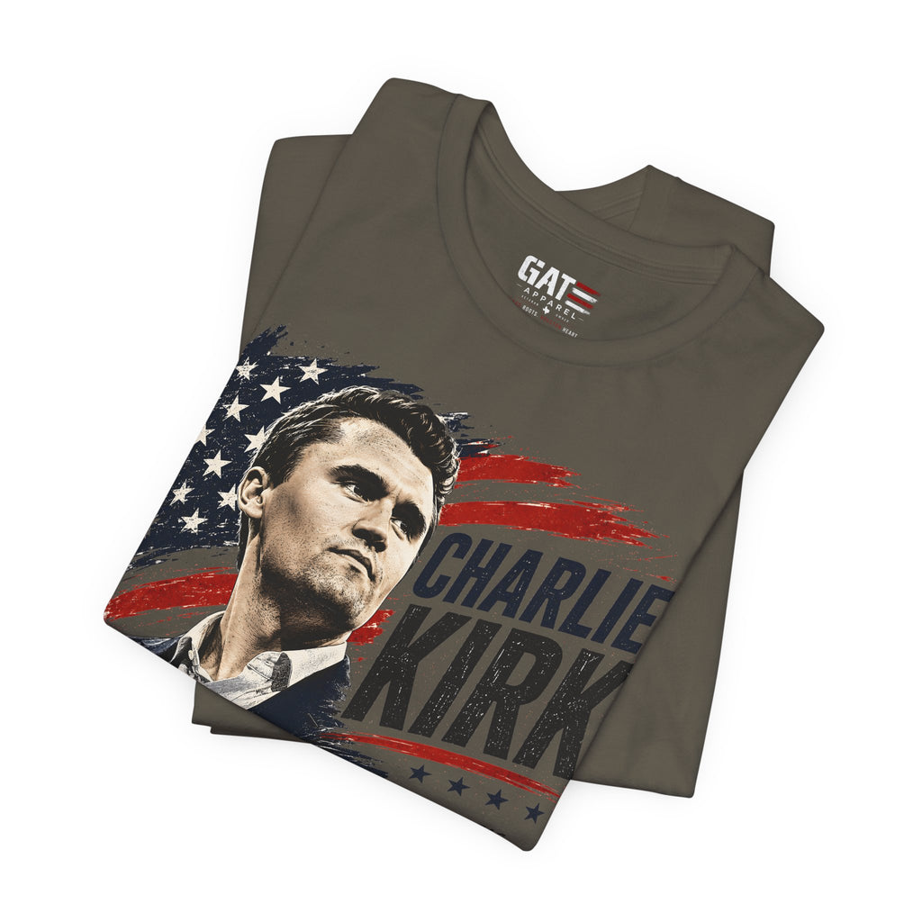 Charlie Kirk Shirt Conservative Patriotic T Shirt Republican American Flag Tee USA Freedom Gift Political Apparel