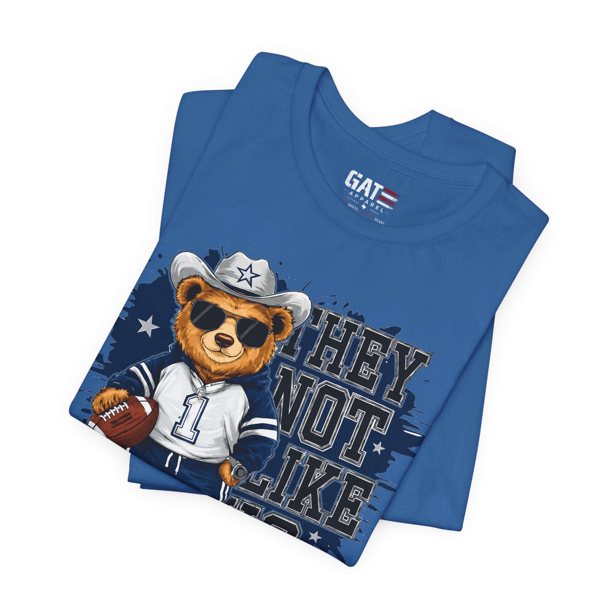 Custom Name and Number Shirt, Personalized Dallas Football Fan Tee, Blue and Silver Jersey Style Back Design