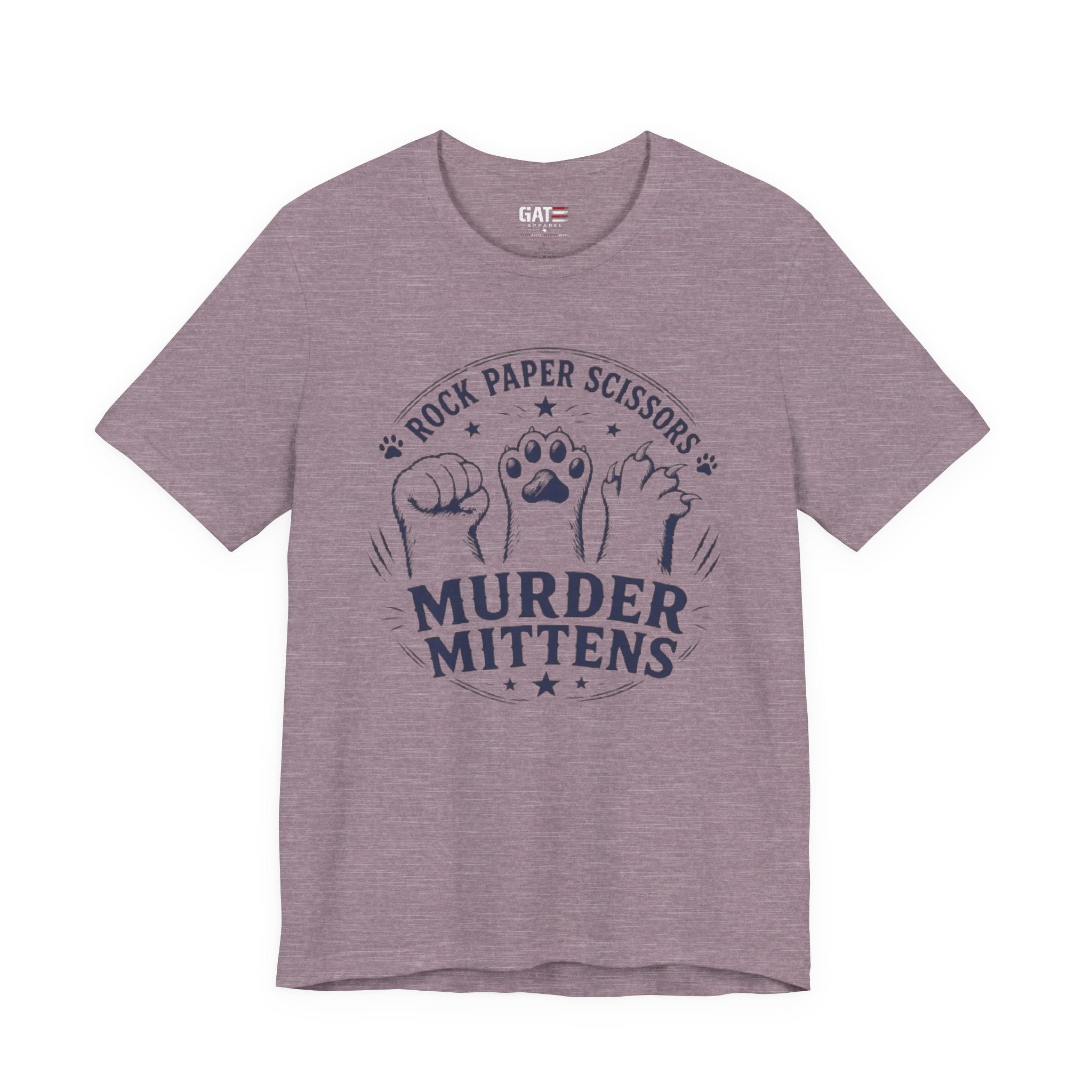 Rock Paper Scissors Murder Mittens Shirt, Funny Cat Lover Tee, Cat Paw Graphic T-Shirt, Cute Cat Mom Gift, Murder Mittens