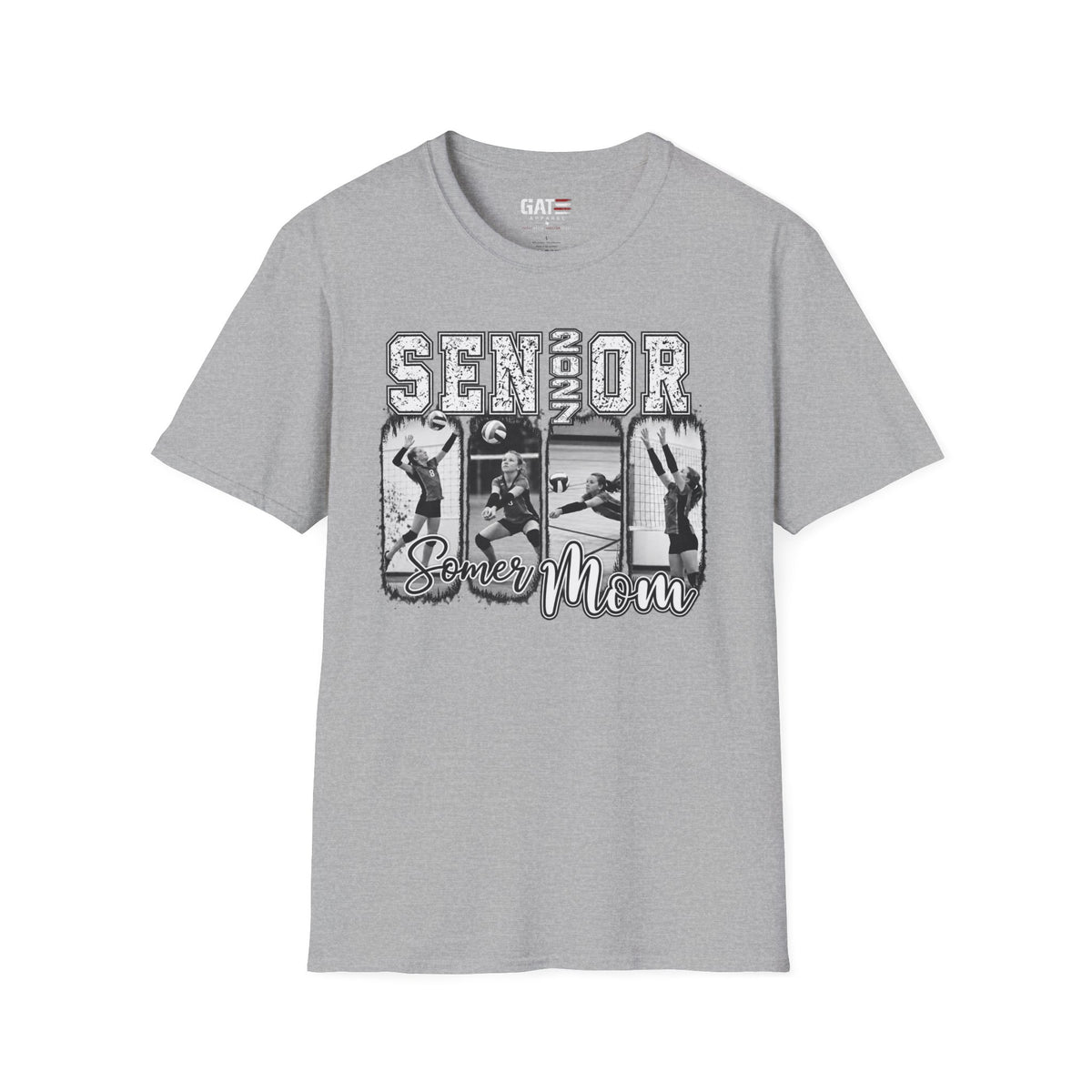 Senior Volleyball Mom Photo Shirt | Personalized Name Tee