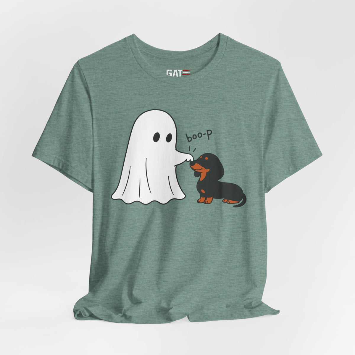 Halloween Ghost & Dachshund — "boo-p" Cute Dog Halloween T-Shirt