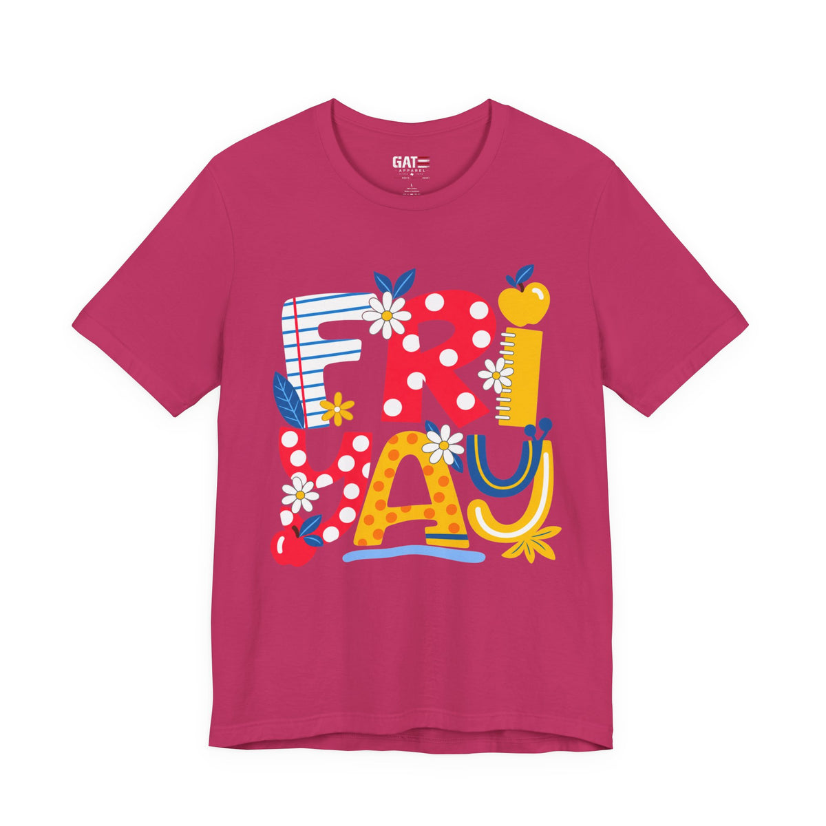 FRIYAY Teacher Shirt | Colorful Floral Classroom Tee
