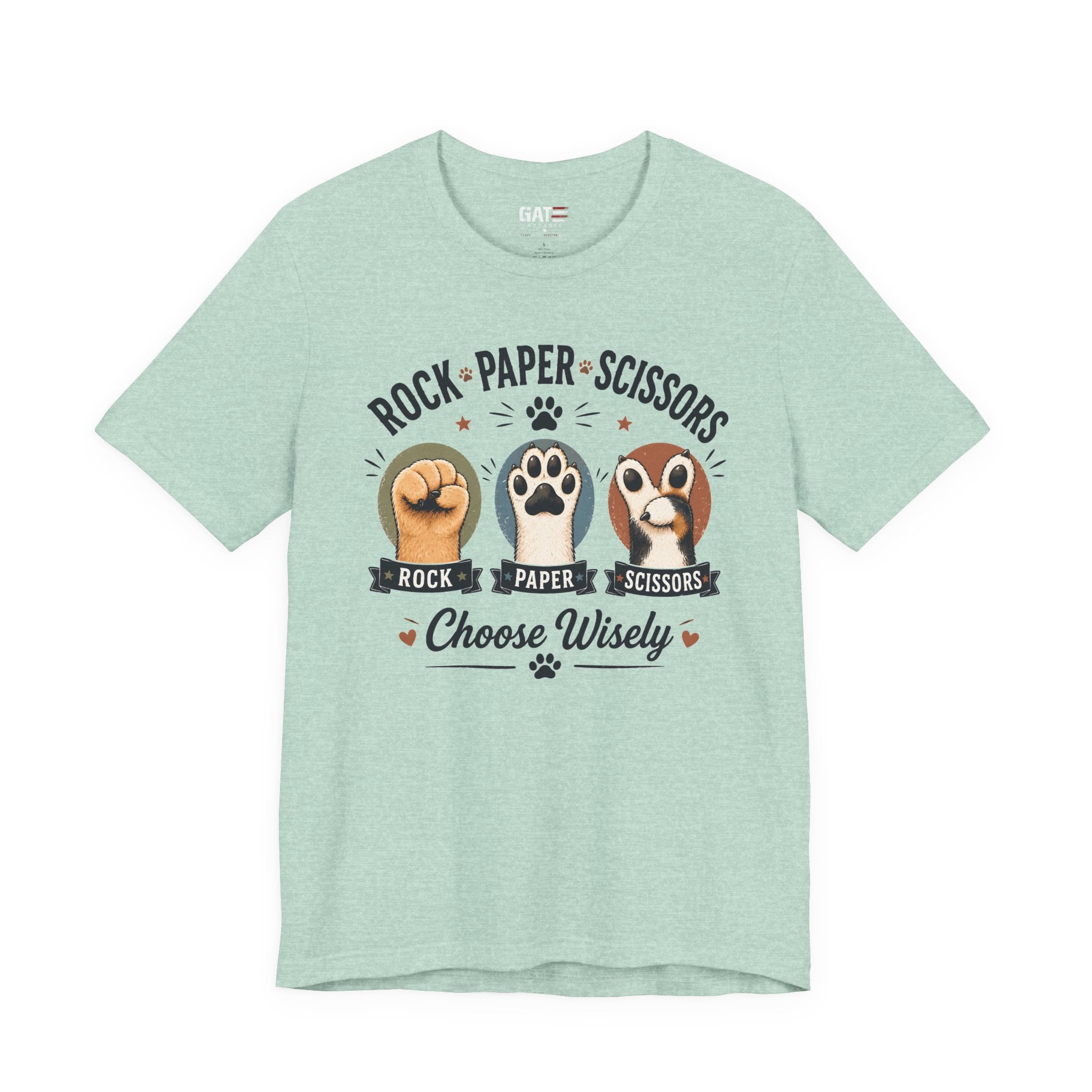 Rock Paper Scissors Cat Shirt, Funny Cat Lover Tee, Cat Paw Graphic Shirt, Cute Pet Mom Gift, Choose Wisely Cat Tee, Cat Dad Shirt
