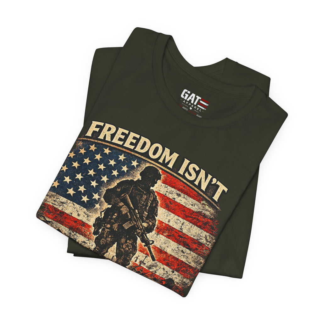 Freedom Isn't Inherited Tee — Patriotic Veteran American Flag T‑Shirt (1776–2026)
