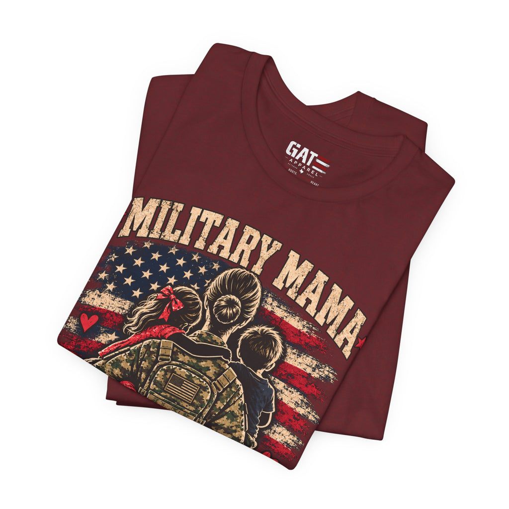 Military Mama T-Shirt – "Serving My Country, Raising My Littles" Patriotic Mom Tee