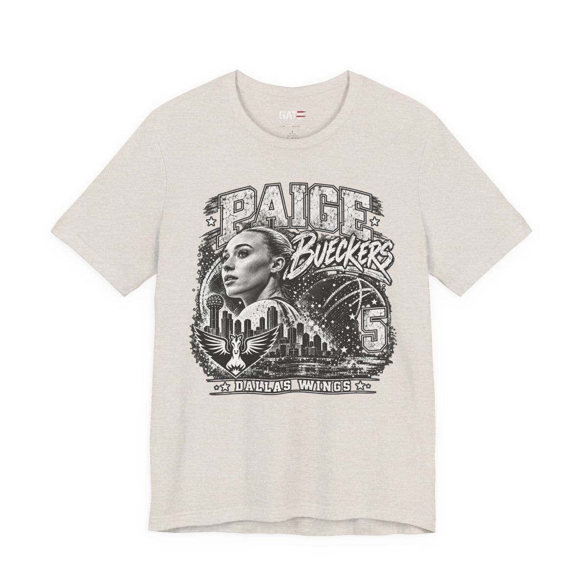 Monochrome women's basketball graphic tee mockup