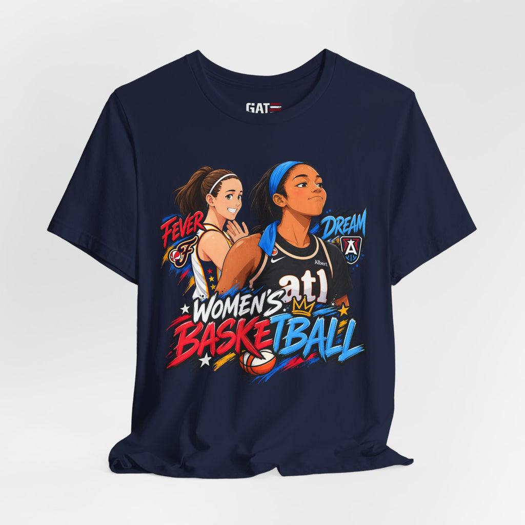Caitlin Clark Angel Reese Shirt WNBA Basketball Rivalry Fever Sky Graphic Tee