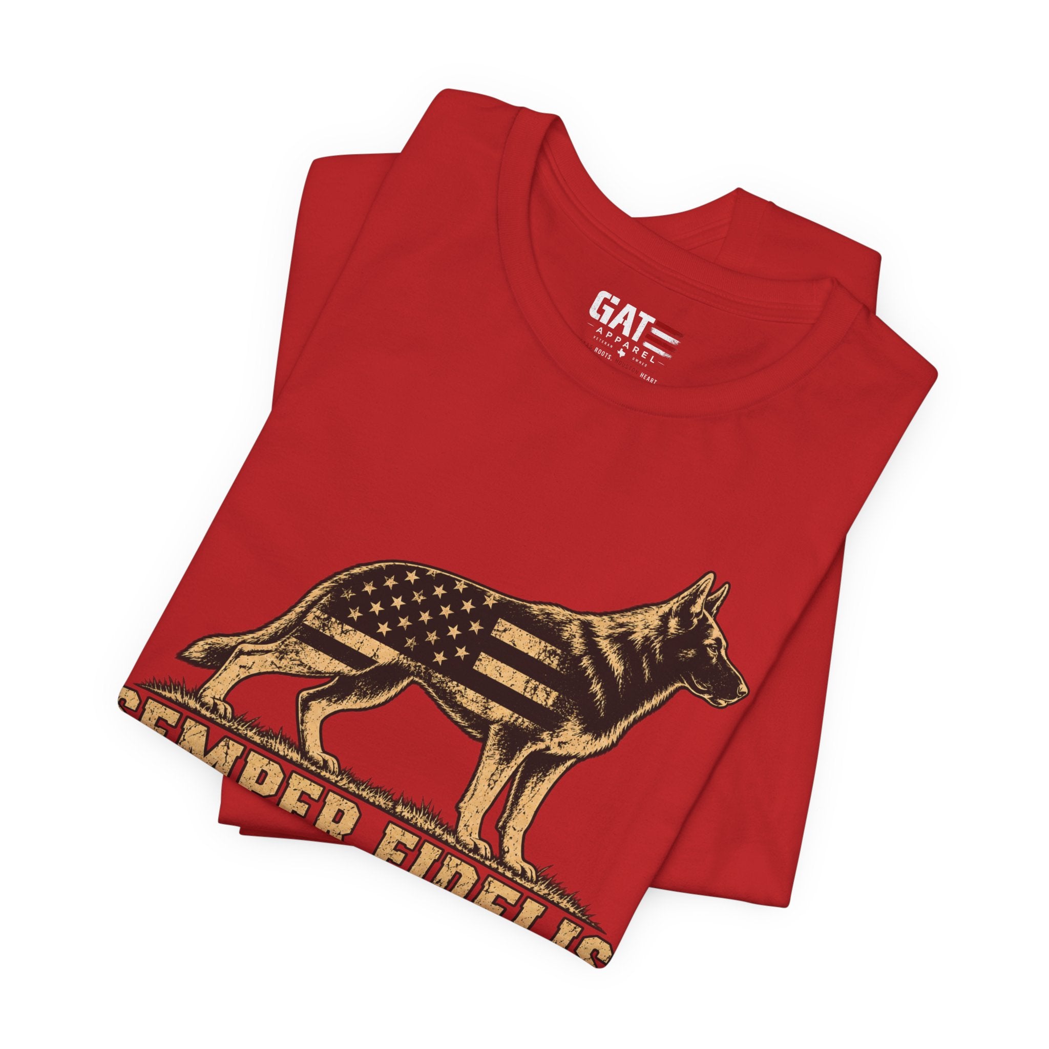 Semper Fidelis German Shepherd T-Shirt — Patriotic Military K9 Tee