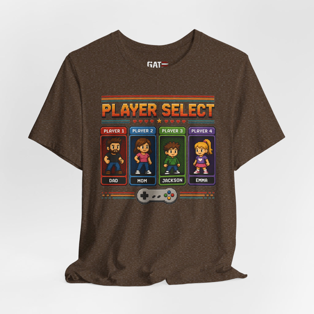 Personalized Gamer Family Shirt, Custom Family Gaming Shirt, Retro Video Game Family Tee, Gamer Dad Mom Kids Gift Shirt