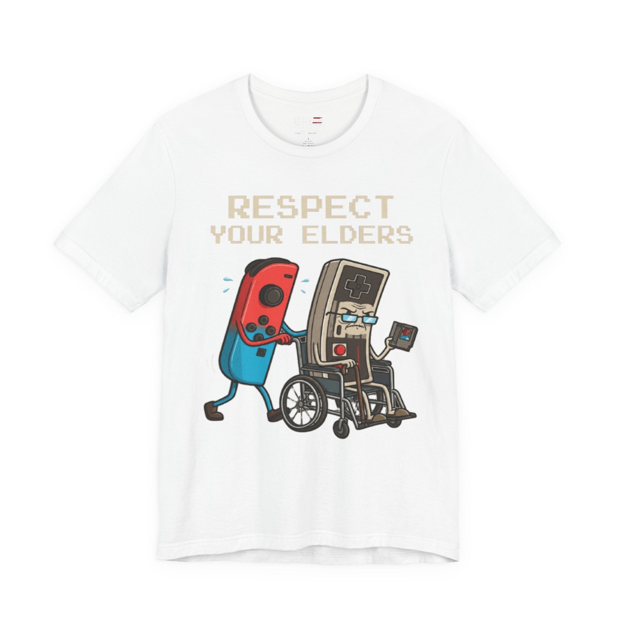 Respect Your Elders Tee — Retro Game Controller Graphic T-Shirt