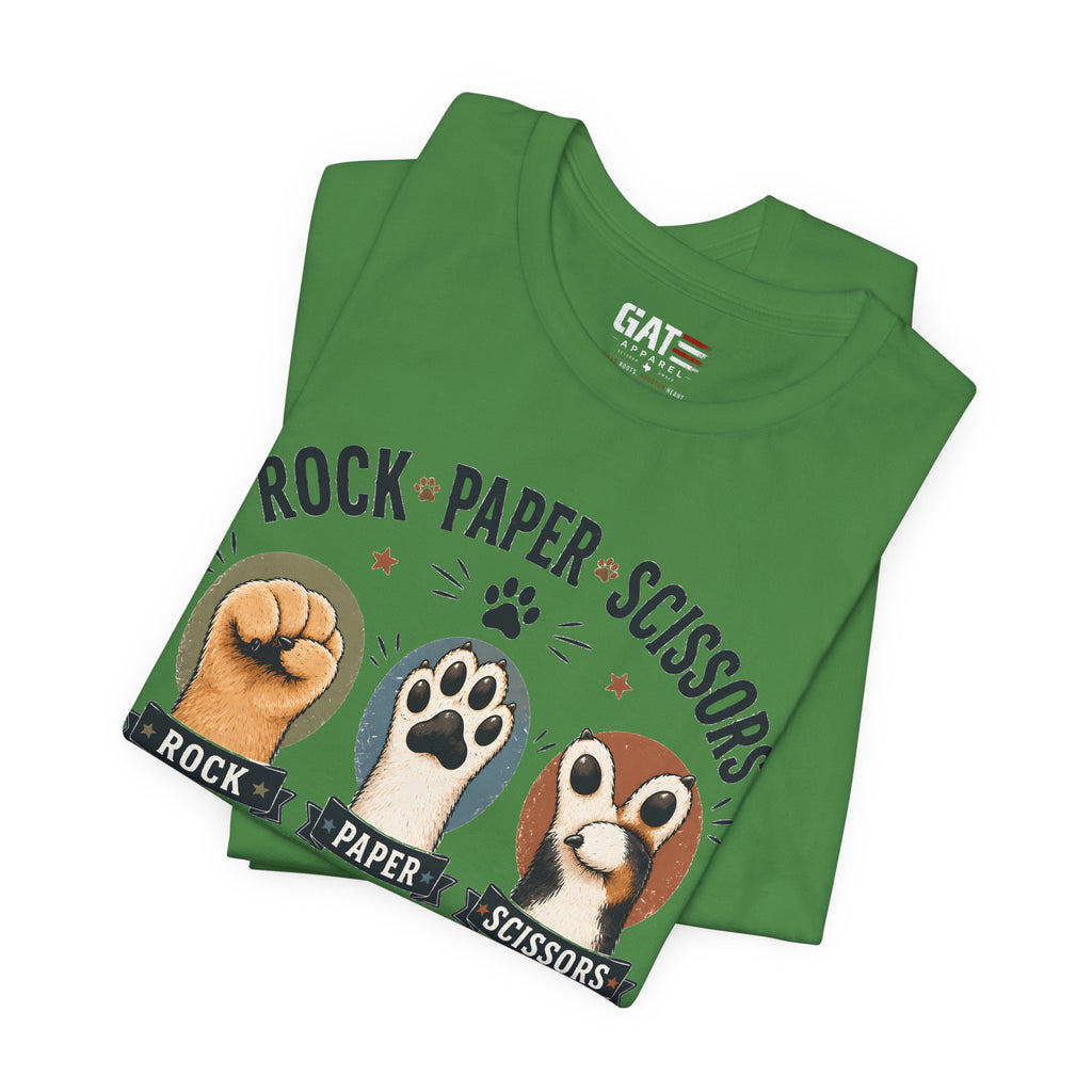 Rock Paper Scissors Cat Shirt, Funny Cat Lover Tee, Cat Paw Graphic Shirt, Cute Pet Mom Gift, Choose Wisely Cat Tee, Cat Dad Shirt