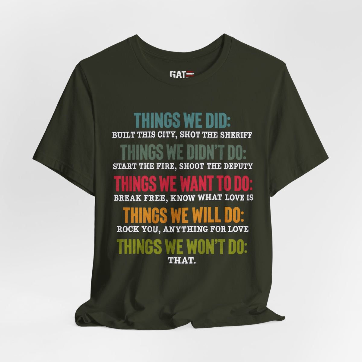 Things We Will Do Checklist T-Shirt — Funny Motivational List Tee