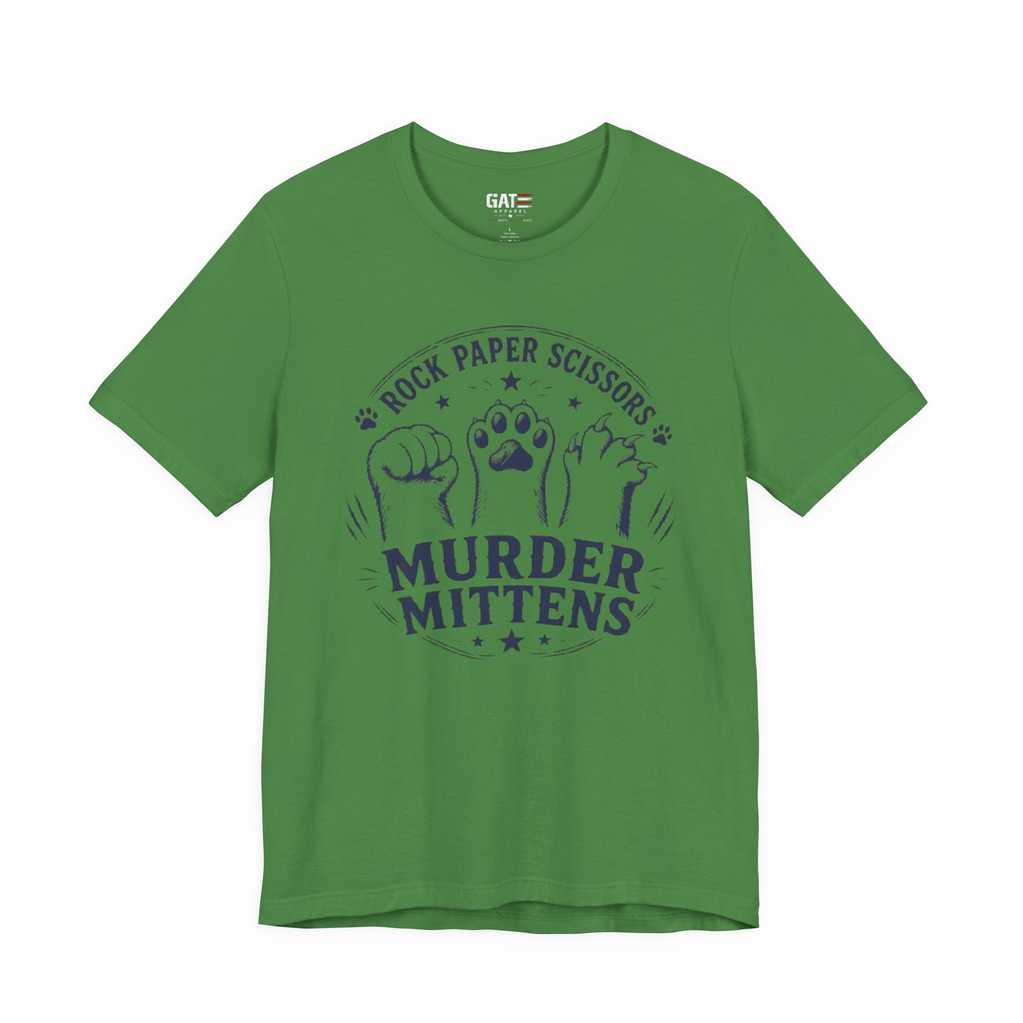 Rock Paper Scissors Murder Mittens Shirt, Funny Cat Lover Tee, Cat Paw Graphic T-Shirt, Cute Cat Mom Gift, Murder Mittens