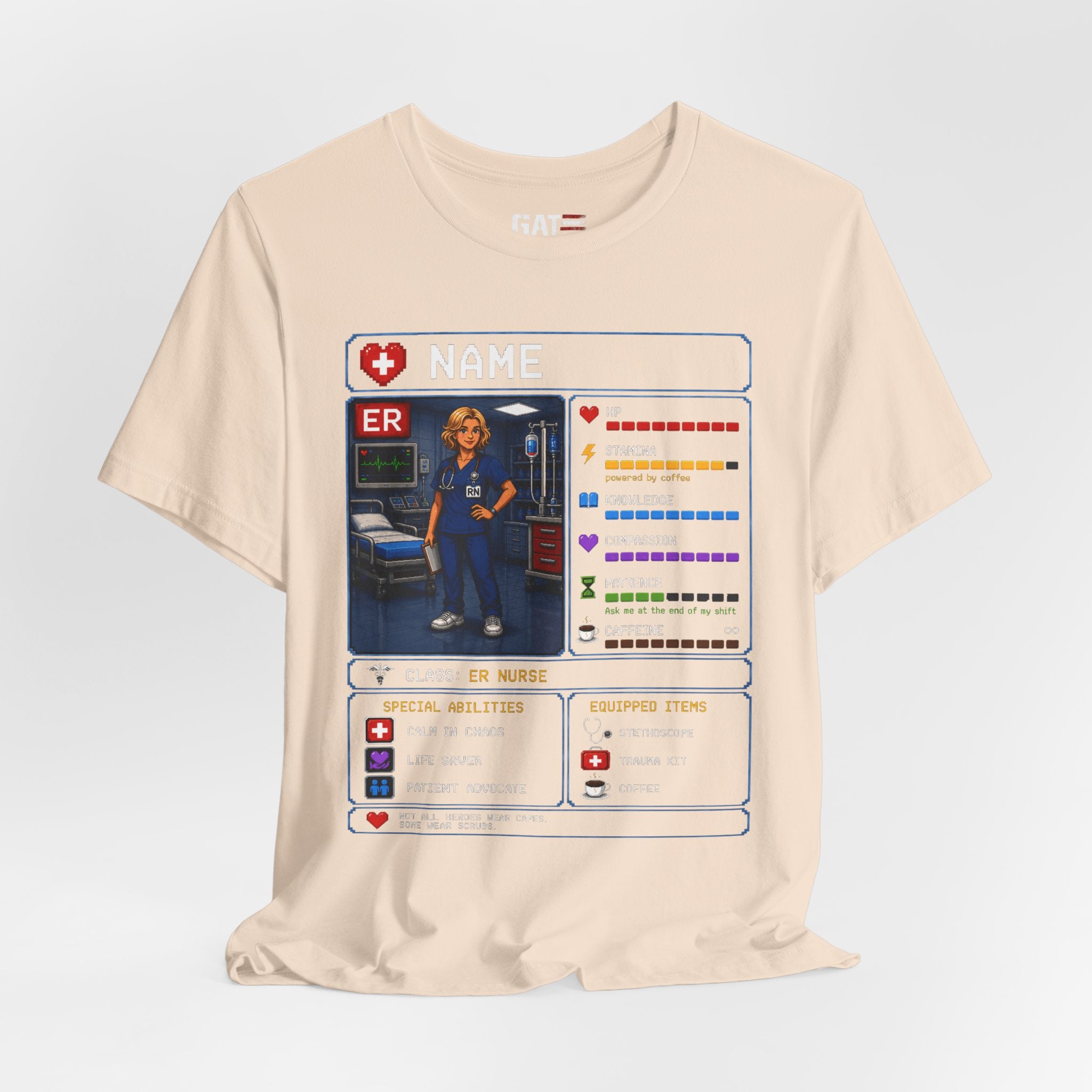 Custom ER Nurse RPG Character Shirt | Personalized Nurse Gift