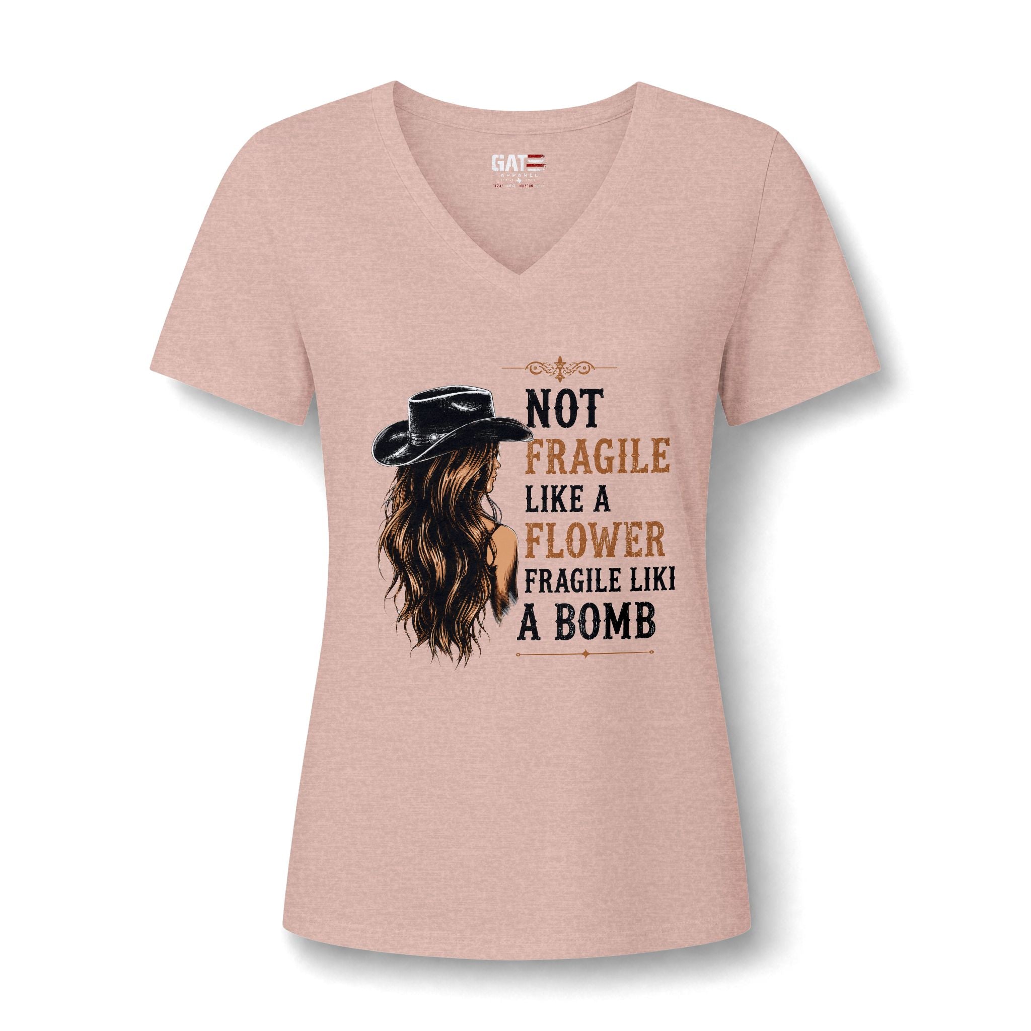 Beth Dutton Not Fragile Like a Flower — Women's V-Neck Tee