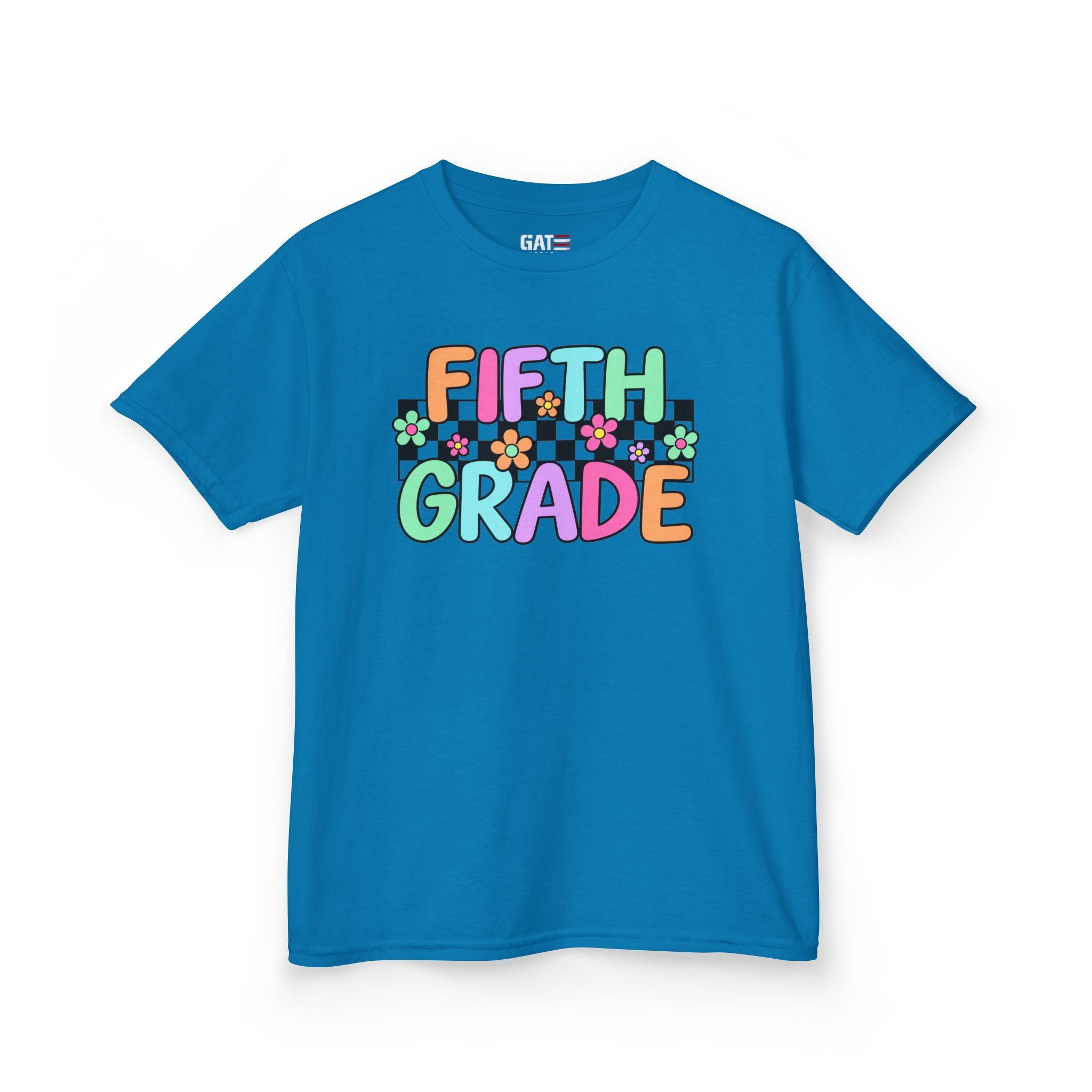 Custom Grade Level Shirt for Kids – Retro Checkered Floral Back to School Tee