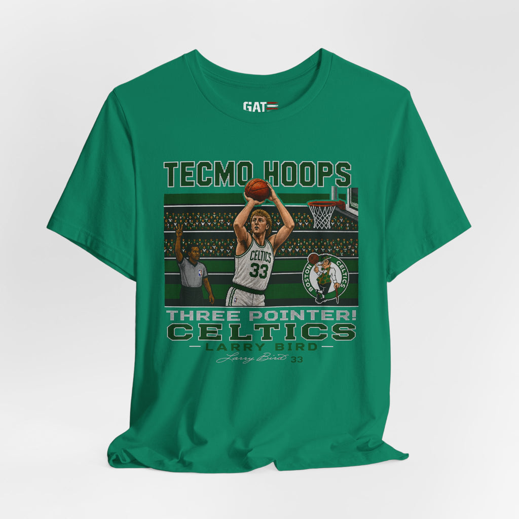 Tecmo Hoops Larry Bird Celtics T-Shirt | Retro Video Game Basketball Tee