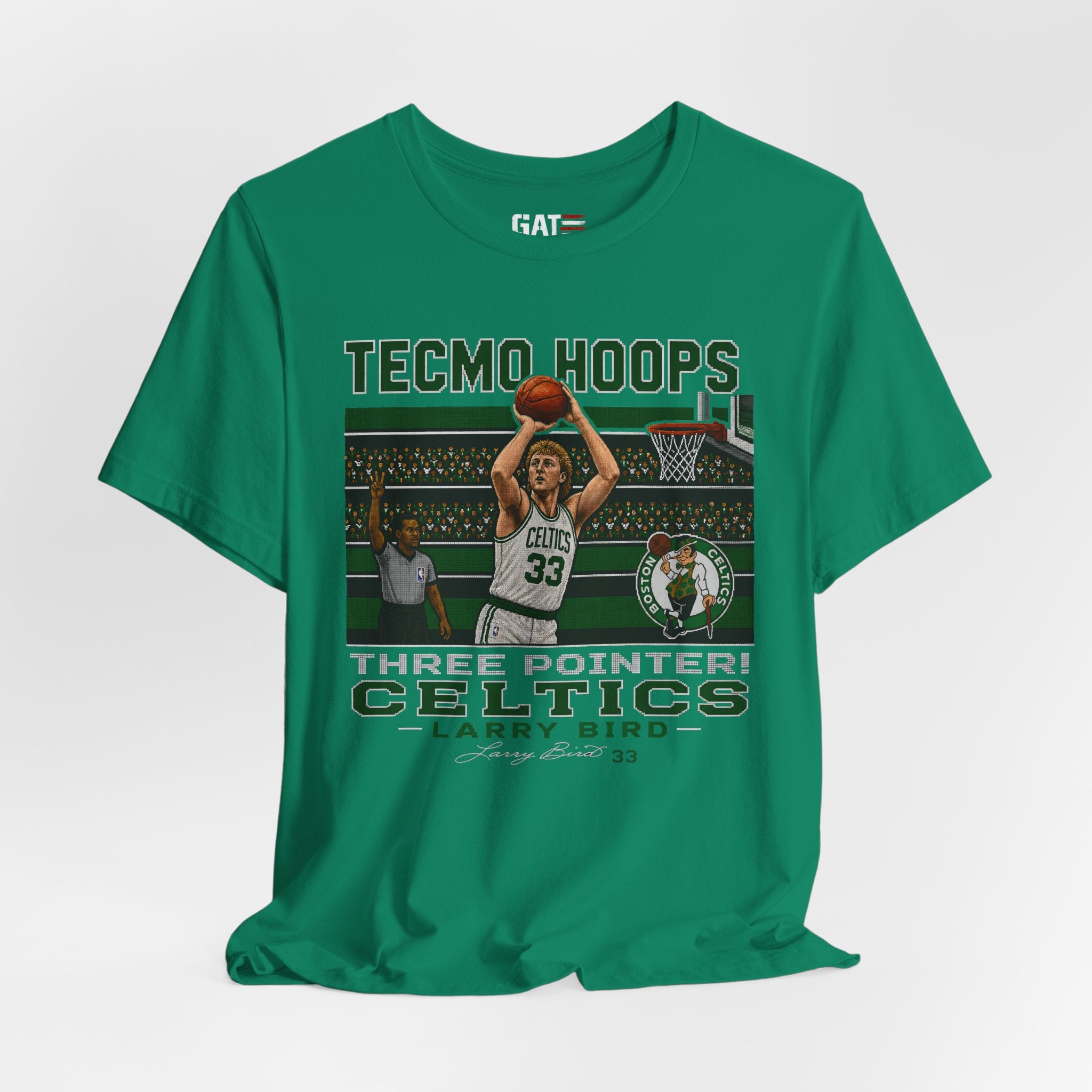 Tecmo Hoops Larry Bird Celtics T-Shirt | Retro Video Game Basketball Tee