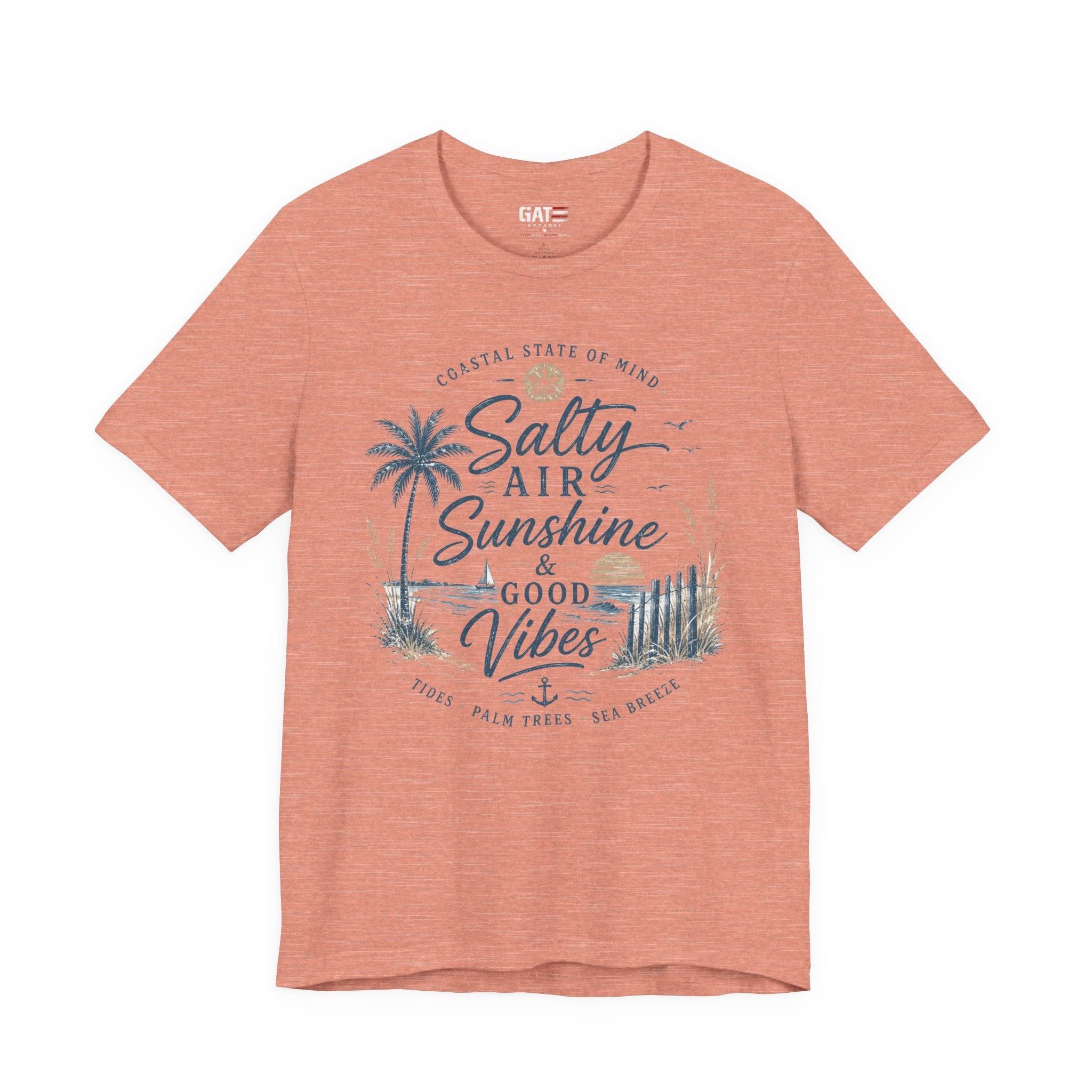 Salty Air Sunshine & Good Vibes Beach Tee
