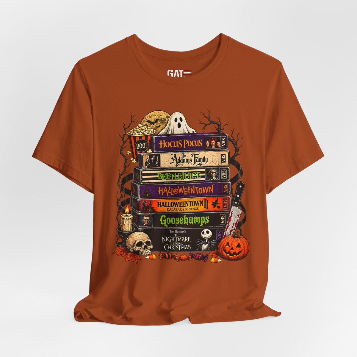 Halloween Movie Stack Shirt | Spooky Classics Tee