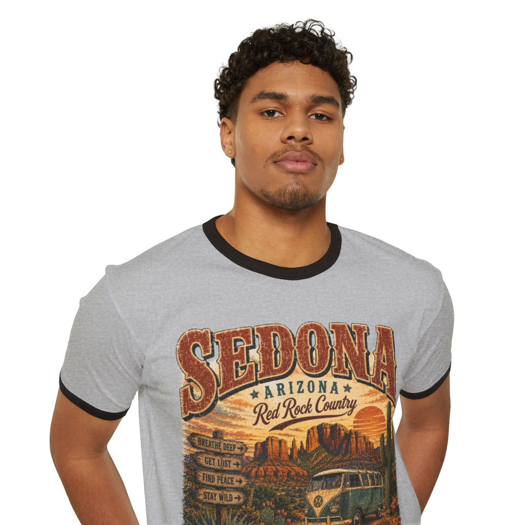 Sedona Arizona Vintage Van Ringer Tee — Red Rock Road Trip T-Shirt