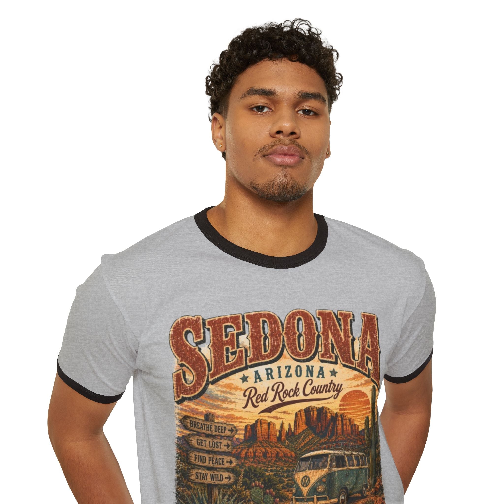 Sedona Arizona Vintage Van Ringer Tee — Red Rock Road Trip T-Shirt