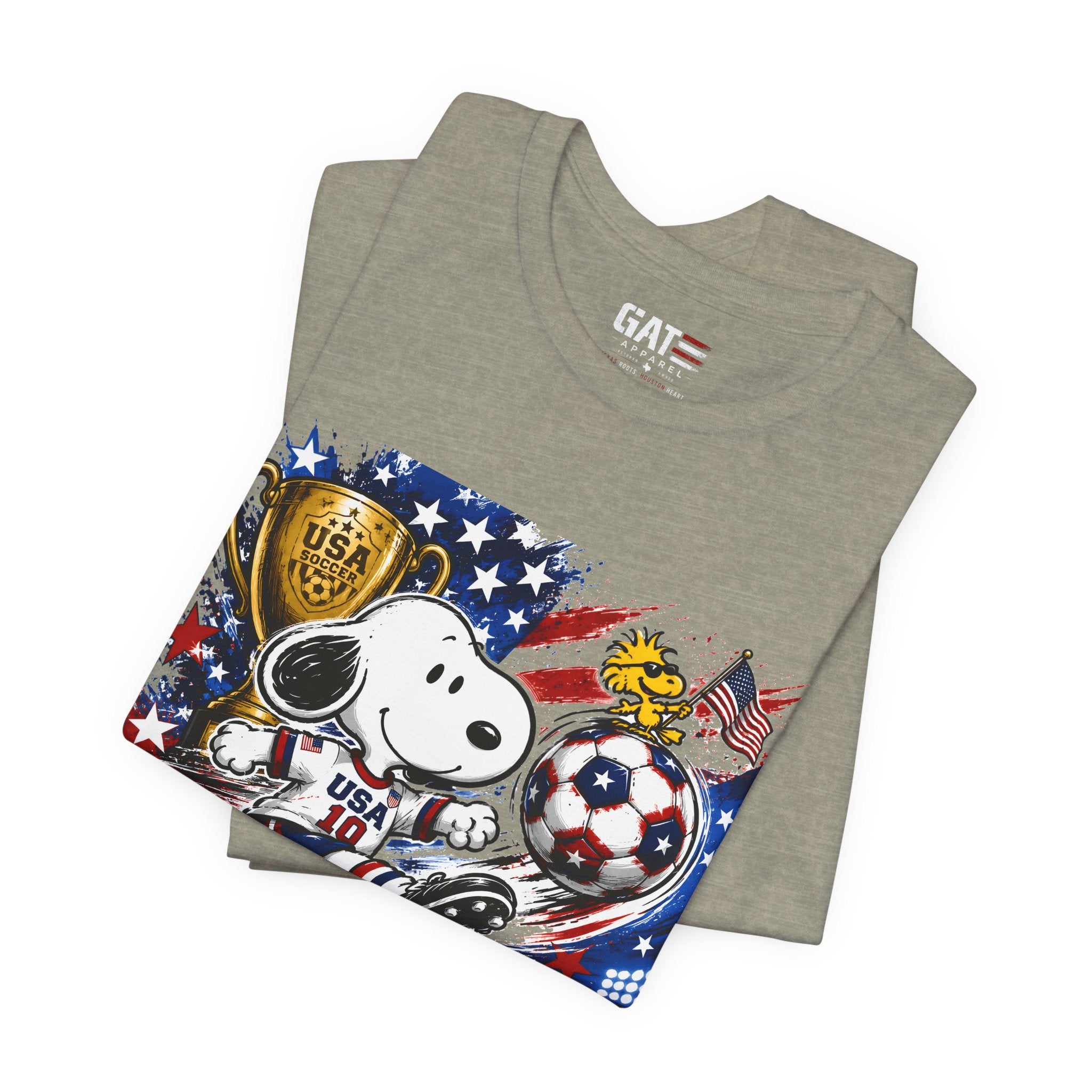 Snoopy USA Soccer Tee | Patriotic Soccer Graphic T-Shirt
