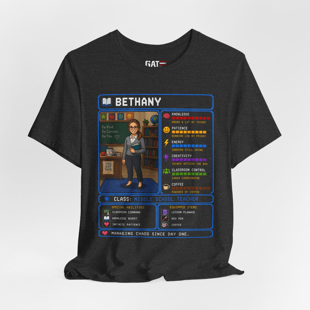 Custom Teacher RPG Character Shirt | Personalized Teacher Gift