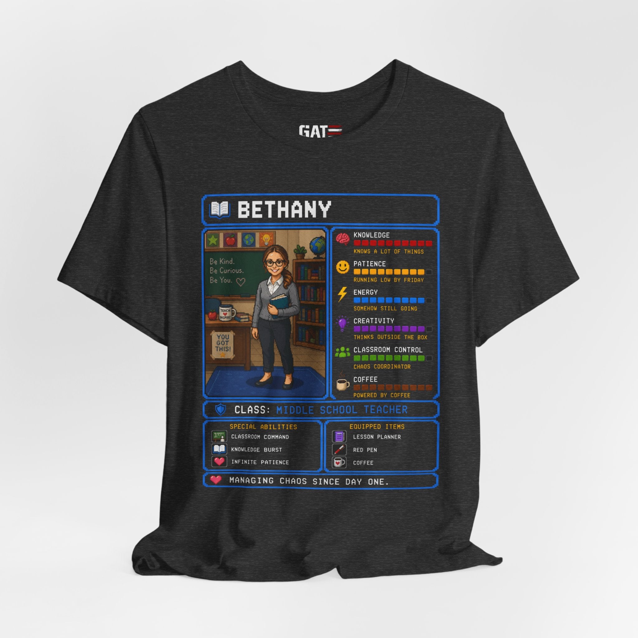 Custom Teacher RPG Character Shirt | Personalized Teacher Gift