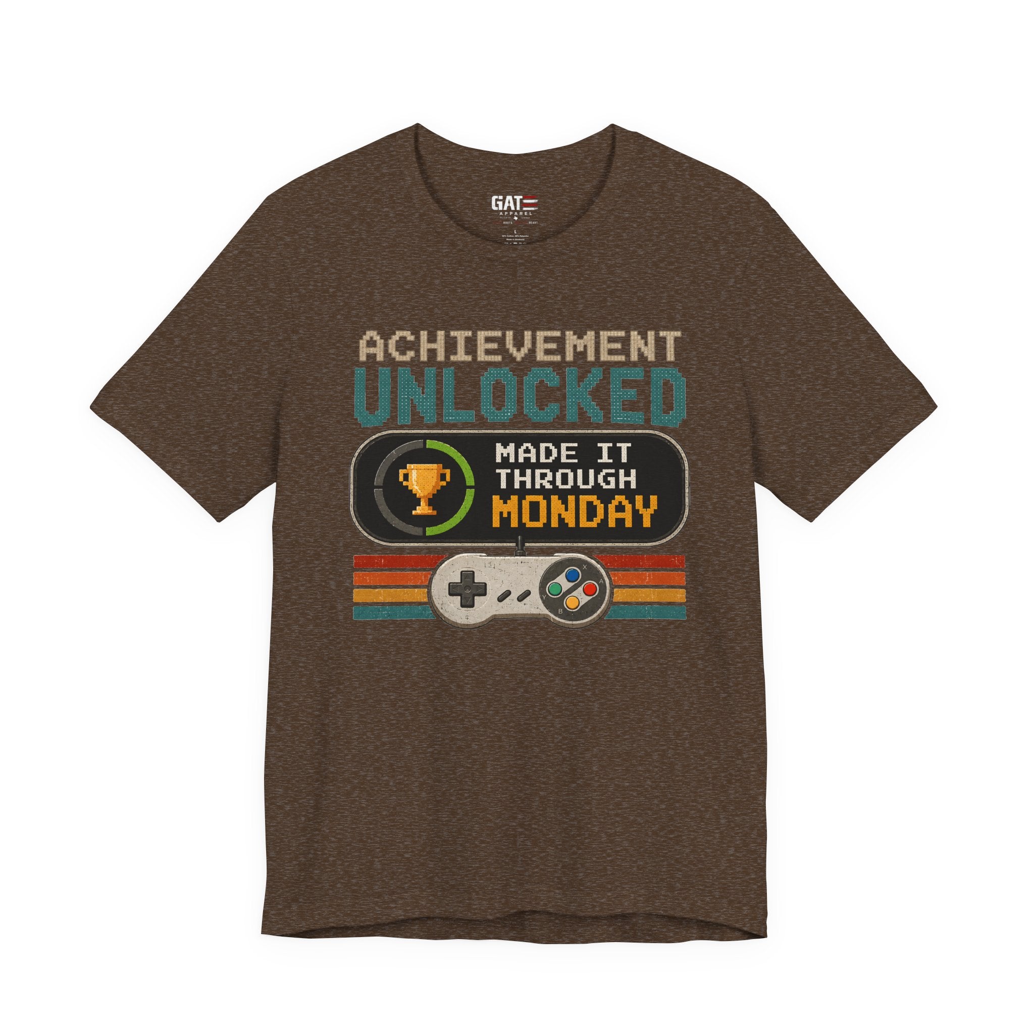 Retro Gaming Shirt, Funny Work Shirt, Made It Through Monday Tee, Gamer Gift for Men Women, Office Humor Shirt