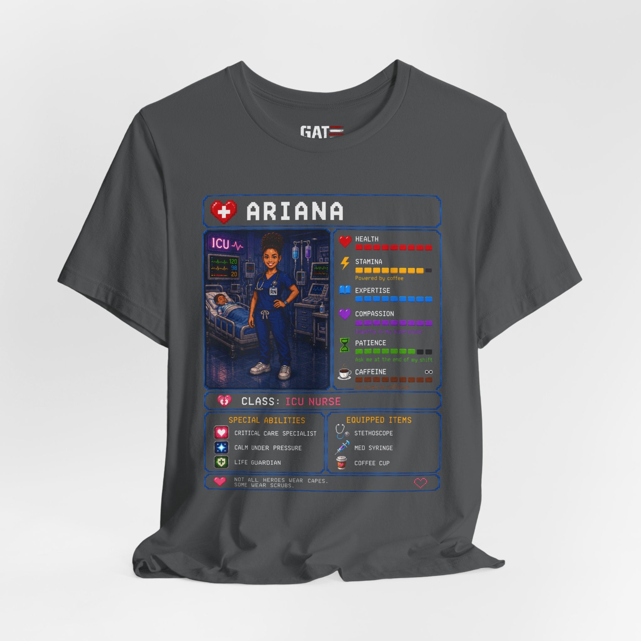 Custom ICU Nurse RPG Character Shirt | Personalized Nurse Gift