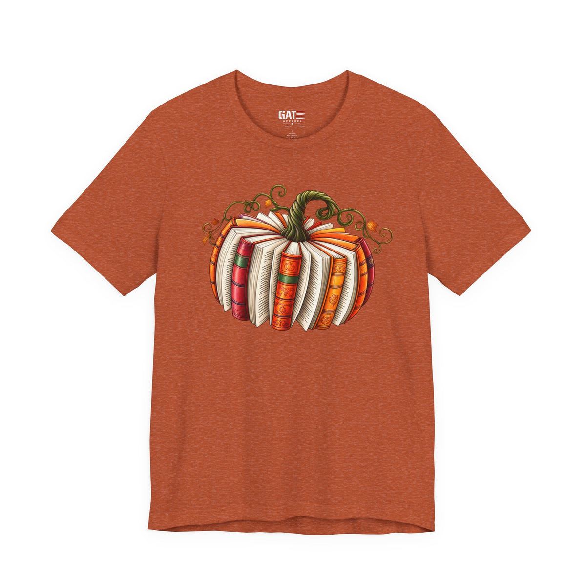 Fall Book Lover Shirt – Pumpkin Books Graphic Tee – product photo