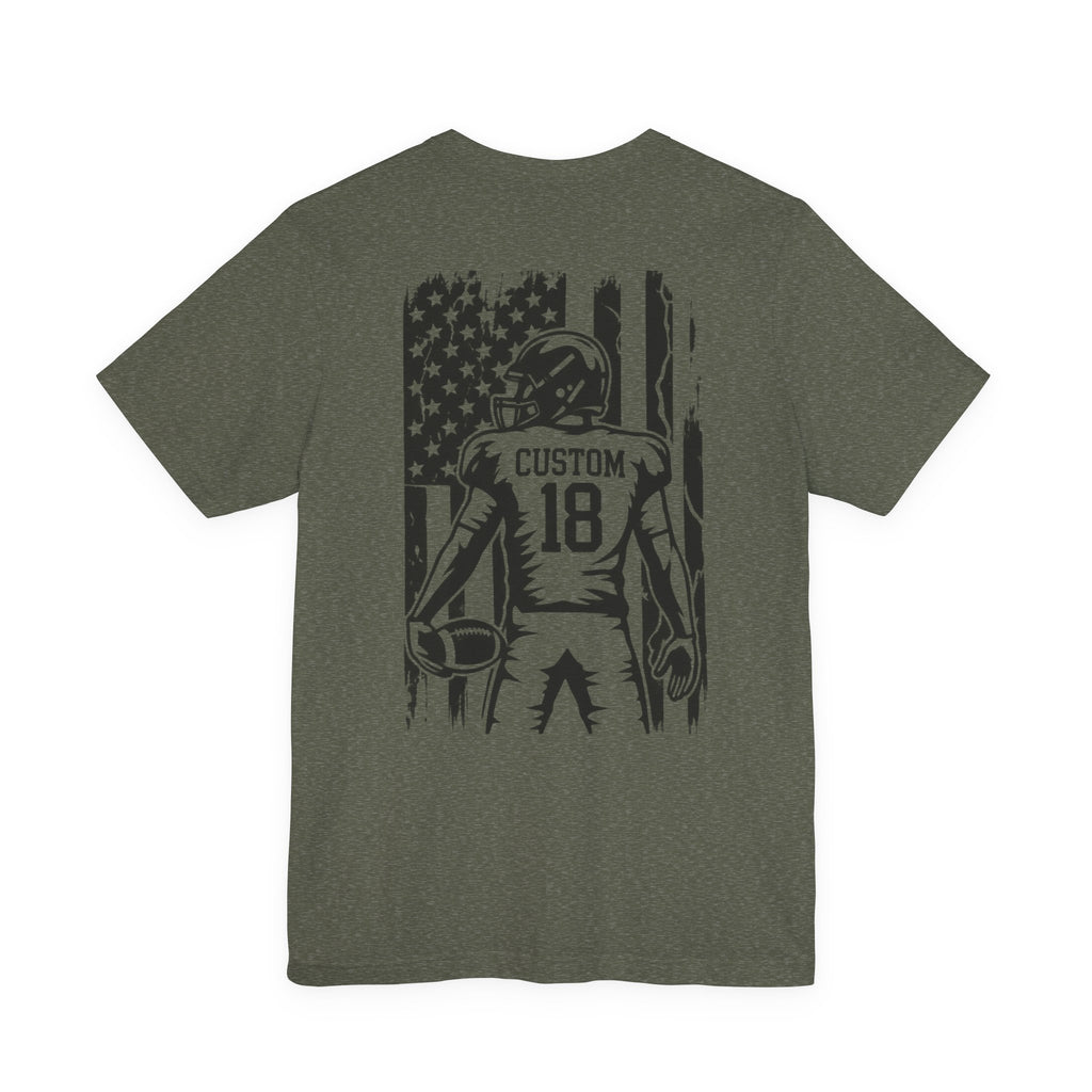Football Mom Personalized Shirt Custom Player Name Number Helmet Game Day Tee