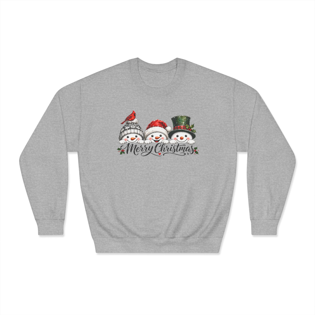 Merry Christmas Snowman Crewneck Sweatshirt - product mockup view 5