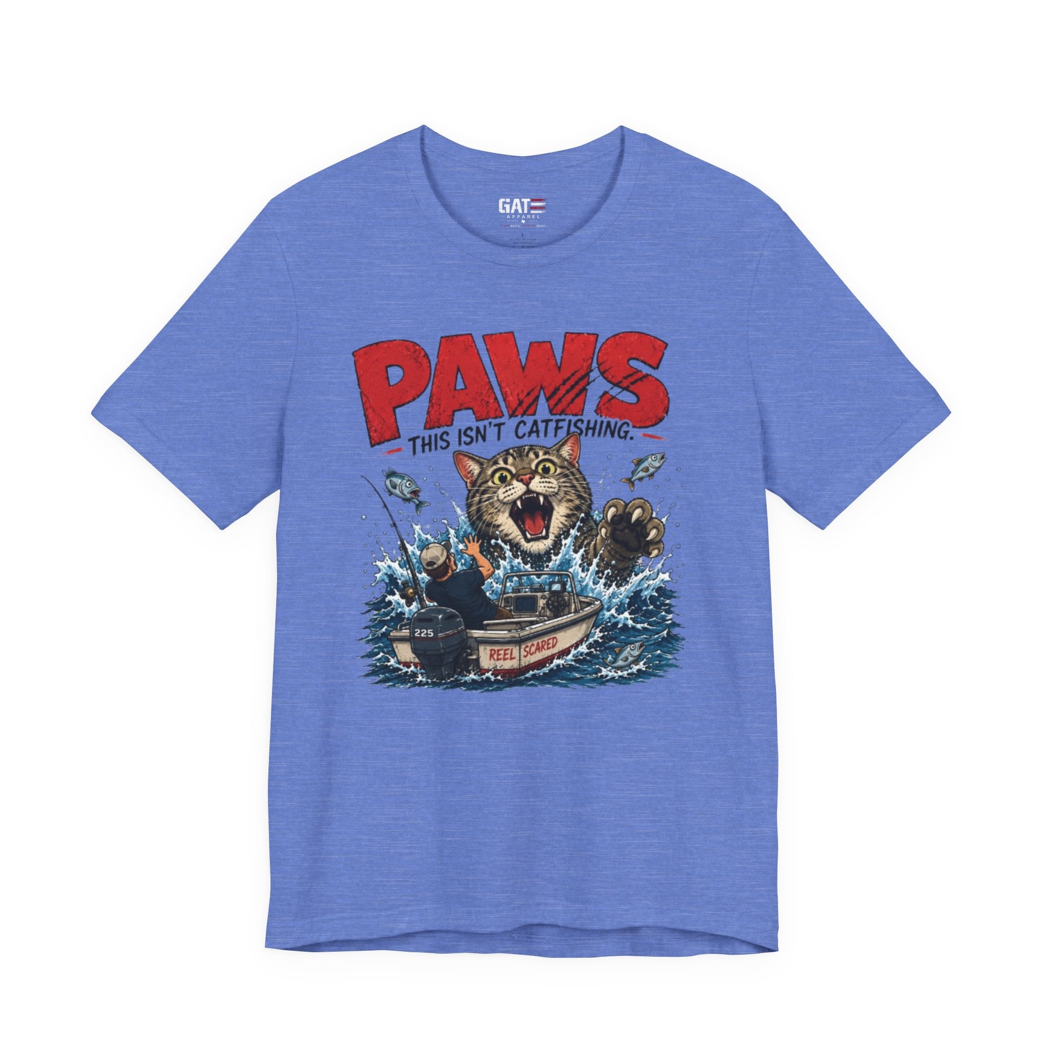 "PAWS This Isn't Catfishing" Fishing Cat Graphic Tee