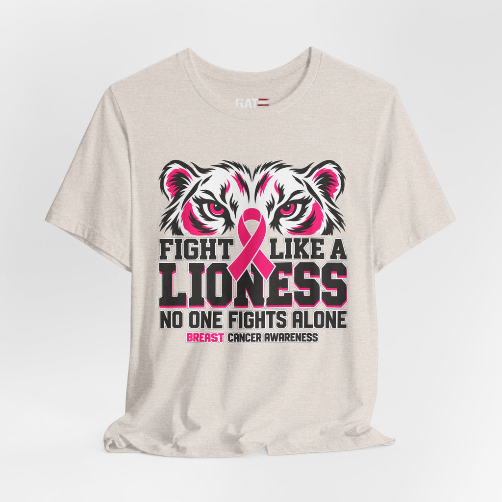 Fight Like a Lioness Breast Cancer Awareness T-Shirt