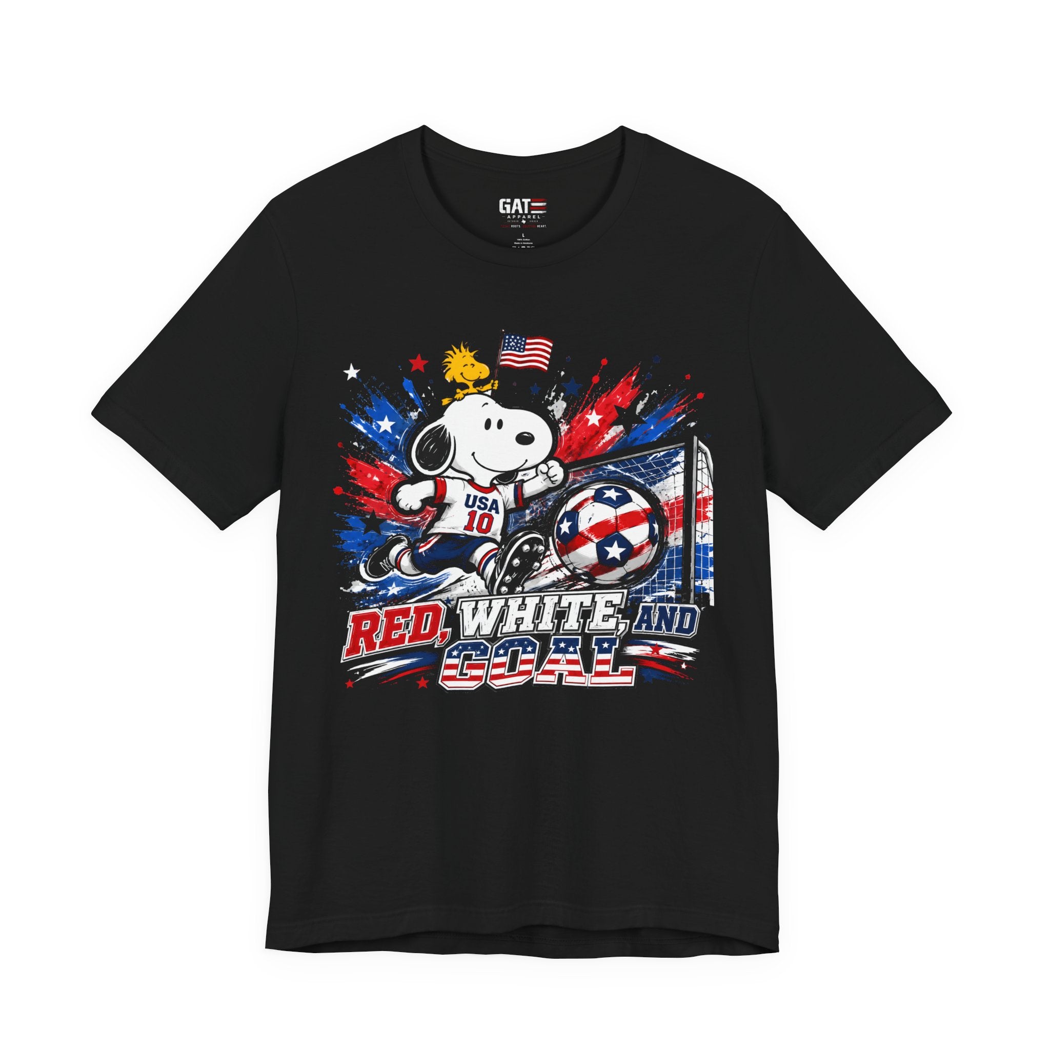 USA Soccer Snoopy Shirt, Red White and Goal Tee, Patriotic Soccer Fan Shirt, Fourth of July Soccer Graphic Tee