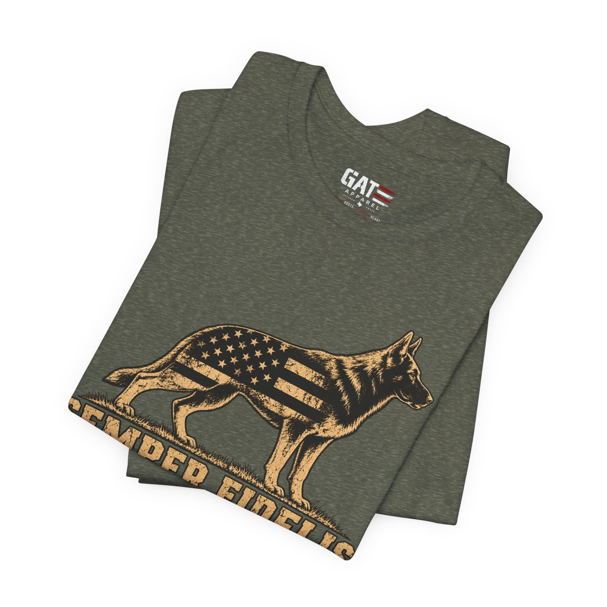 Semper Fidelis German Shepherd T-Shirt — Patriotic Military K9 Tee