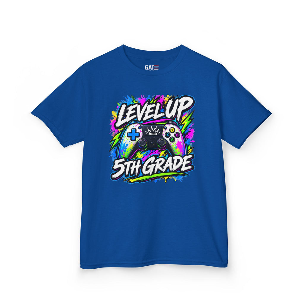 Personalized Grade Level Gamer Shirt – Level Up Kindergarten to 5th Grade Kids Tee