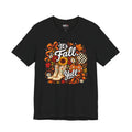 Fall Y'all Tee — Autumn Boots, Sunflowers & Plaid Graphic T-Shirt